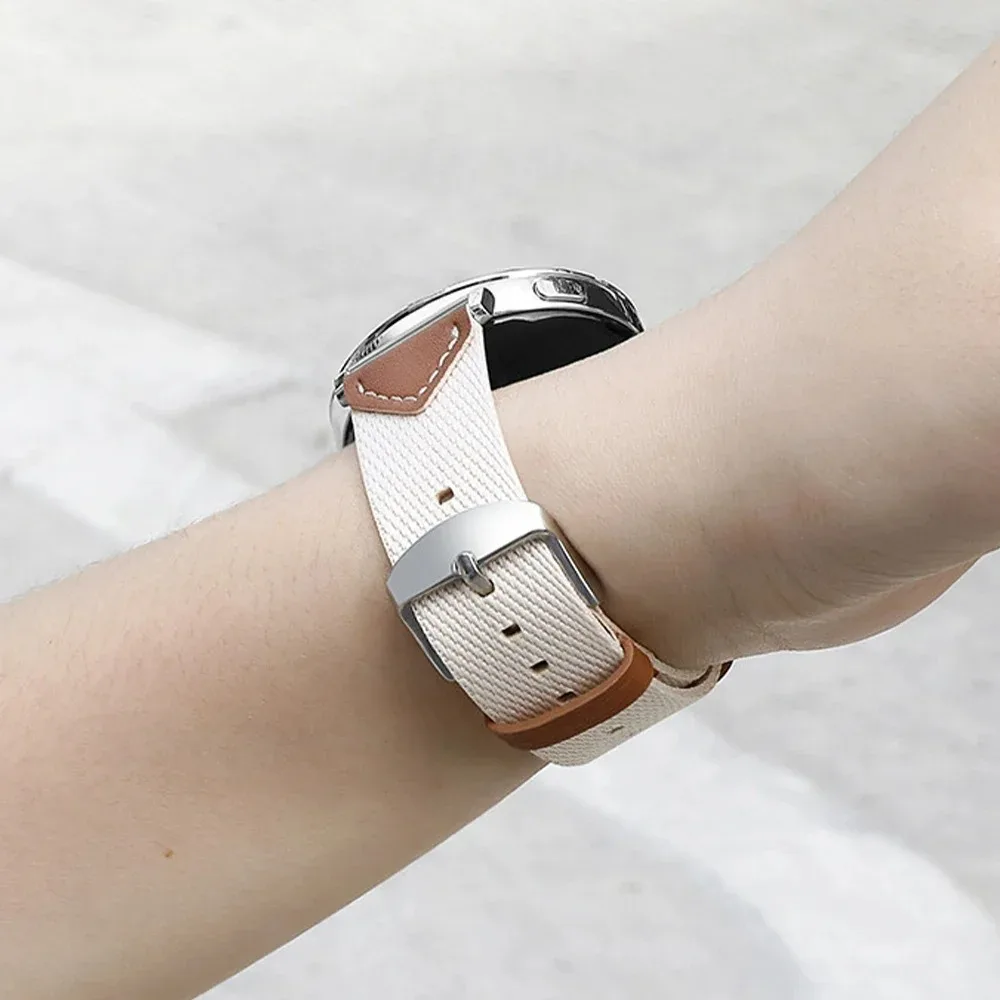 Elegant 18mm Leather Strap - Premium Composite Woven Nylon Women's Wristband