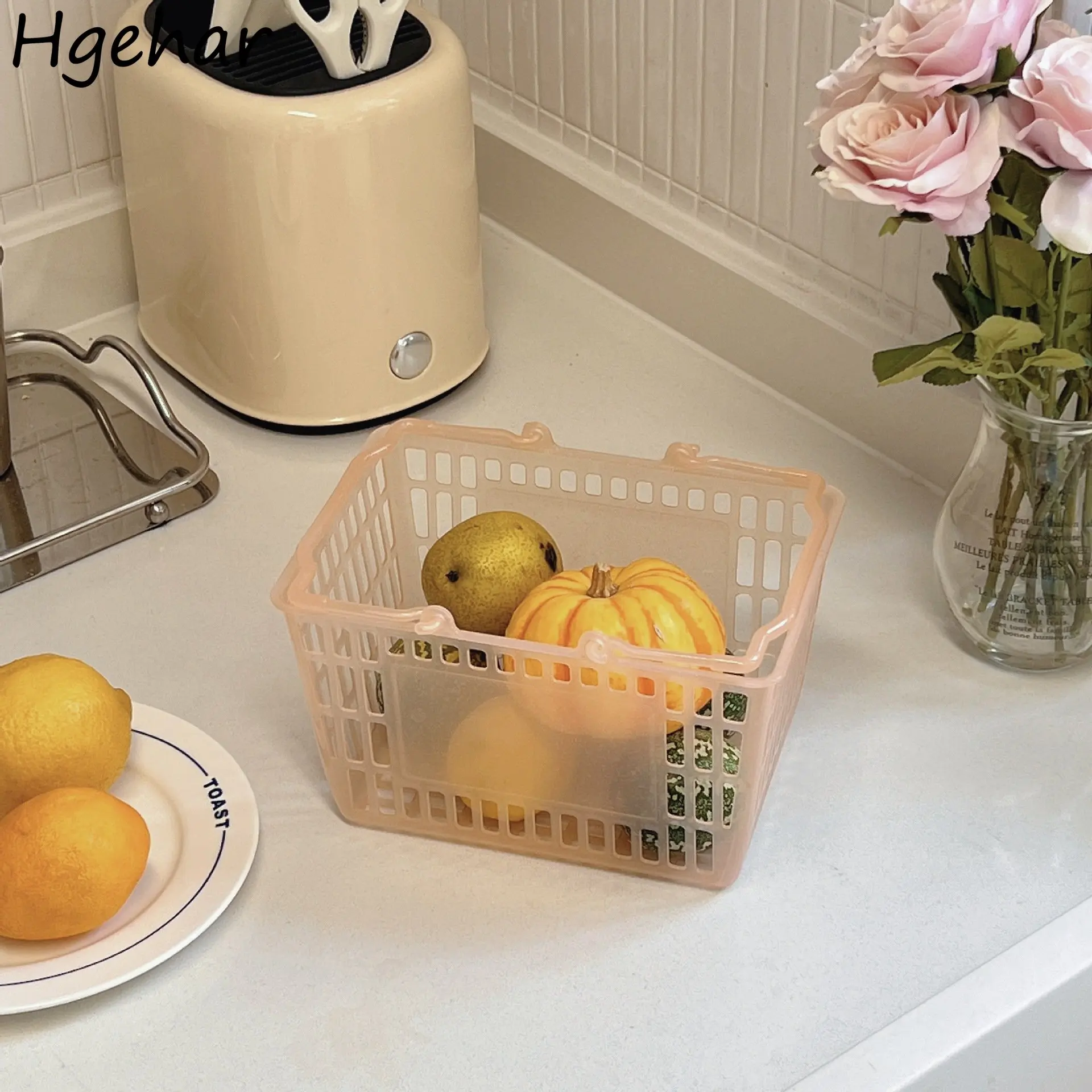 

Бытовые корзины для хранения, пластиковые корзины, настольная стандартная коробка, органайзер для закусок и всякой всячины, простой контейнер в Корейском стиле