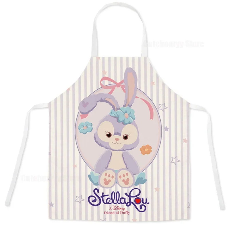 Disney StellaLou Parent-child Apron New Cute Cartoon Fashion Kids Woman Waist Waterproof Oilproof Sleeveless Halterneck Apron