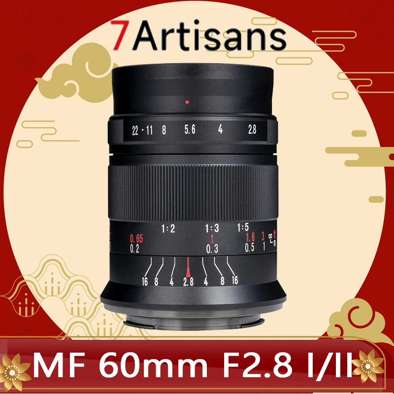 7 Artigiani 60Mm F2.8 I Ii Aps-C Ingrandimento Macro Lens Super Macro Photography Per Fuji X/Sony E/Micro4/3 Mft Mft/Canon Eos M