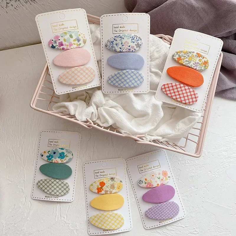 3pcs/set Candy Color Baby Hairpins Sweet Korean Girls Hair Clip Headband Kids Cute Floral Fashion Hair Accessories Ornaments