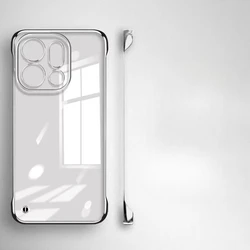 Electroplated Frameless Transparent Case with Slim Ring Holder & Shockproof Bumper Shell - OPPO Find X9 (Silver)