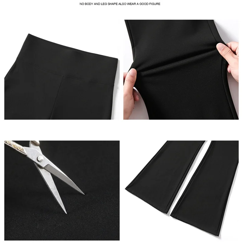 Women High Waist Flare Pants Winter Plush Warm Skinny Slimming Micro Horn Trousers Shark Pant Elegant Office Ladies Tights Y2k women pants