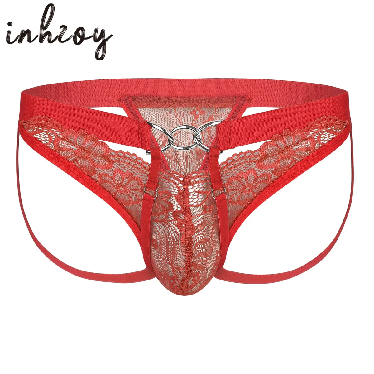 

Mens Sissy Floral Lace Thongs Lingerie Sheer Mesh Bulge Pouch G-strings Thongs Briefs Underwear Gay Male Crossdress Panties