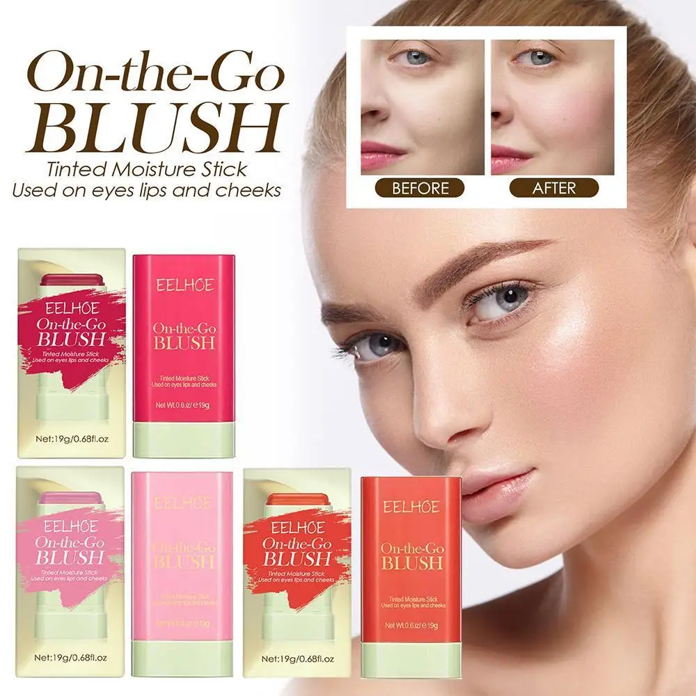 

Waterproof Facial Blush Stick Natural Cheek Rouge 3 Smooth Makeup Blusher Blush Stick Face Tint Colors Blusher Cheek Cream Y7I0