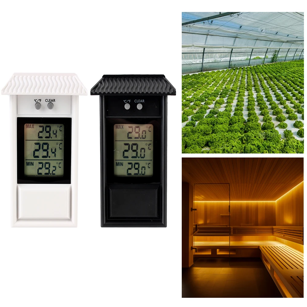 Indoor Outdoor LCD Electronic Thermometer Gauge Weather Sensor for Home Garden Greenhouse Digital Display Screen Max Min digital thermometer non medical thermometer