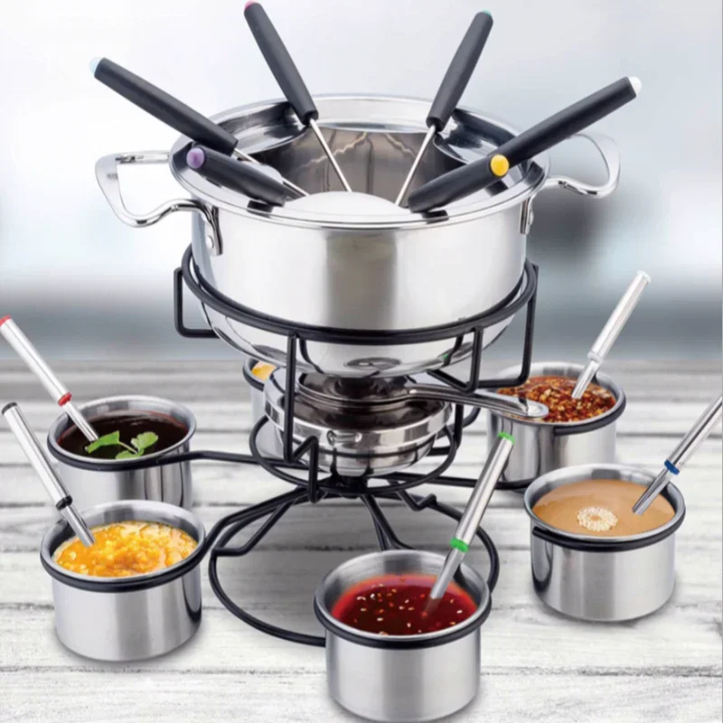 Kitchen gadgets DIY chocolate warmer cookware set candle holder porcelain cheese chocolate fountain fondue