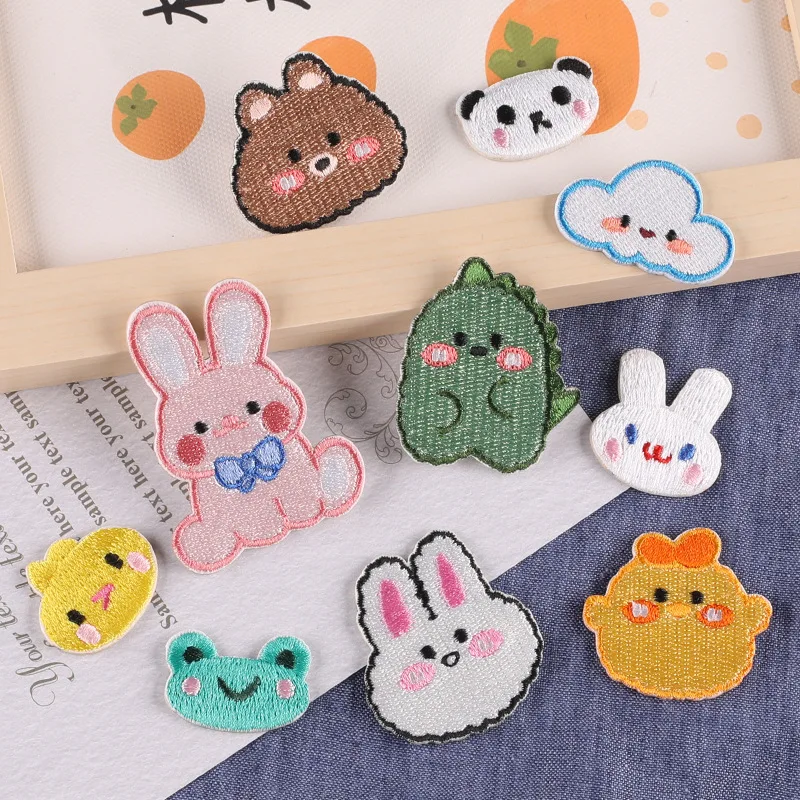 

1 Piece of Cute Animal Head Embroidery Fabric Stickers DIY Clothing Backpack Self Adhesive Fabric Stickers Patches for Clothing