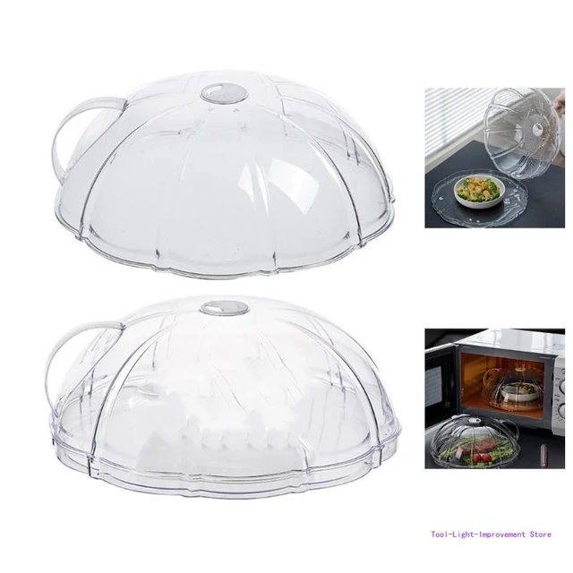 C63E Clear Microwave Splatter Cover Food Guard Lid Adjustable