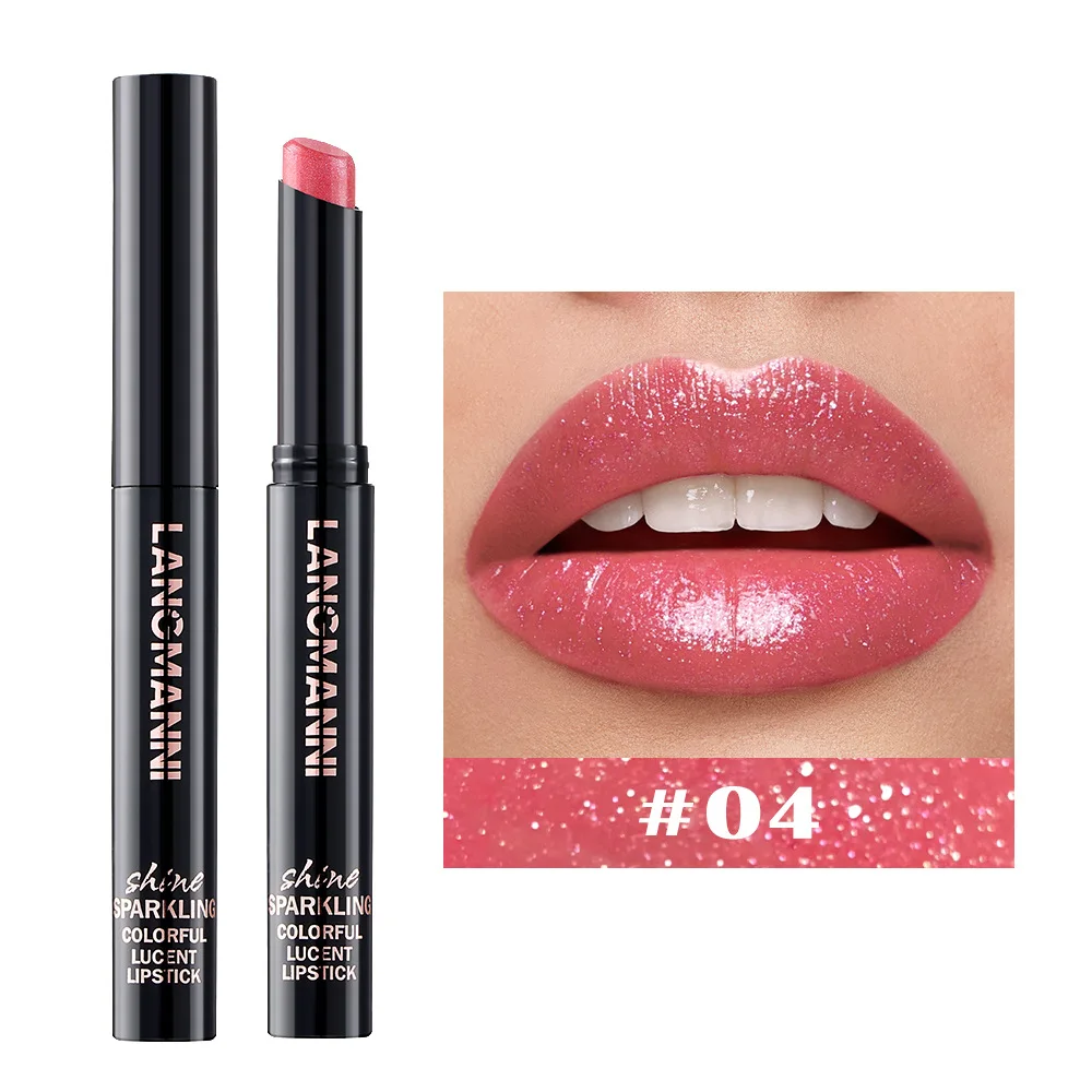LANGMANNI 10er Glitzer-Lippenstift Set Mit Schrägspitze – Diamant-Finish & Langanhaltend (inkl. Geschenkbox, Für Damen)