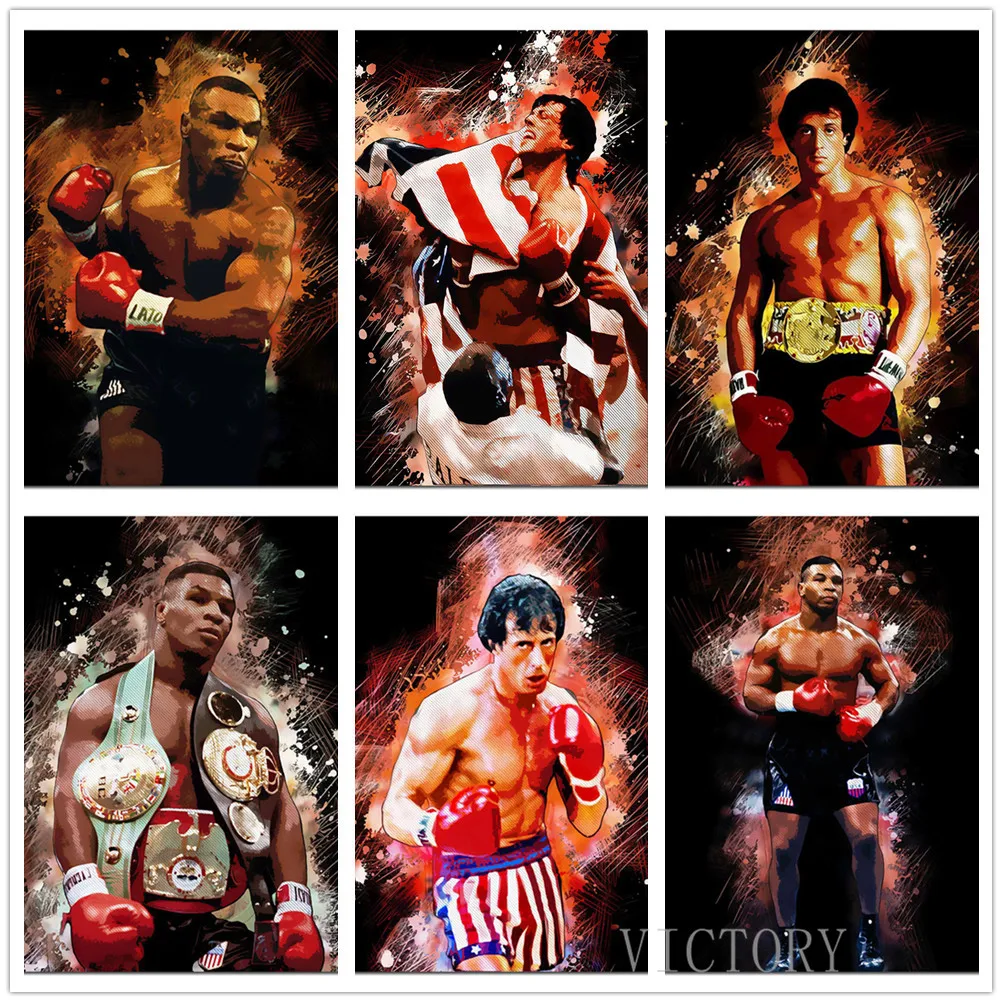 

Mike Tyson Rocky Boxing Diy Diamond Painting 5D Full Drill Round Diamond Embroidery Picture Cross Stitch Fitness Home Room Decor