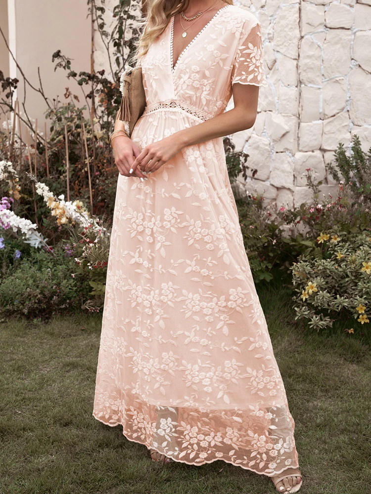 Encaje Vestido Largo Flores Aliexpress Vestido Largo Plisado Con