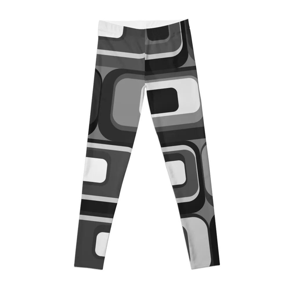 

monochrome retro mid century pattern Leggings for girls Women sportwear legging gym Womens Leggings