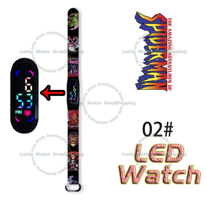 Disney Venom Kids' Digital Watches Cartoon Action Figure  Anime LED Touch Waterproof Electronic Kids Watch Birthday Gifts