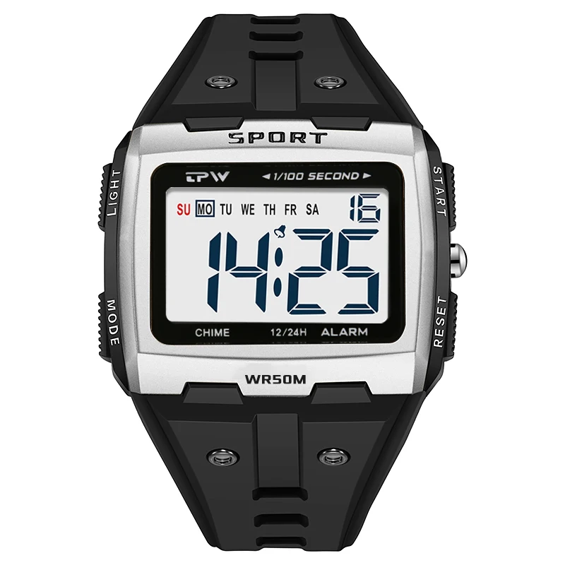 TPW Oversized Digital Watch Big Numbers Easy to Read 5ATM Water Resistant 5