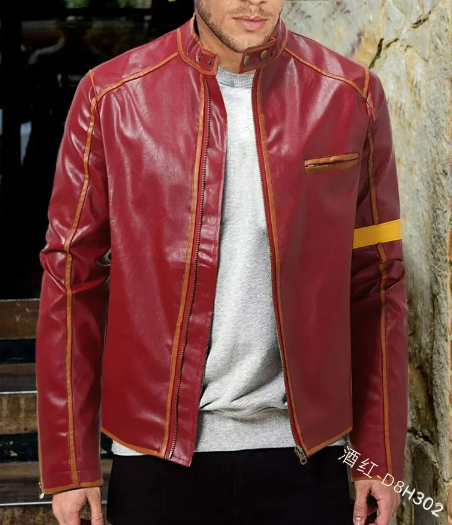 Autumn Winter Men's Leather Jacket Stand Collar Punk Motorcycle Leather Jacket Male S-5XL leather jackets men winter jacket