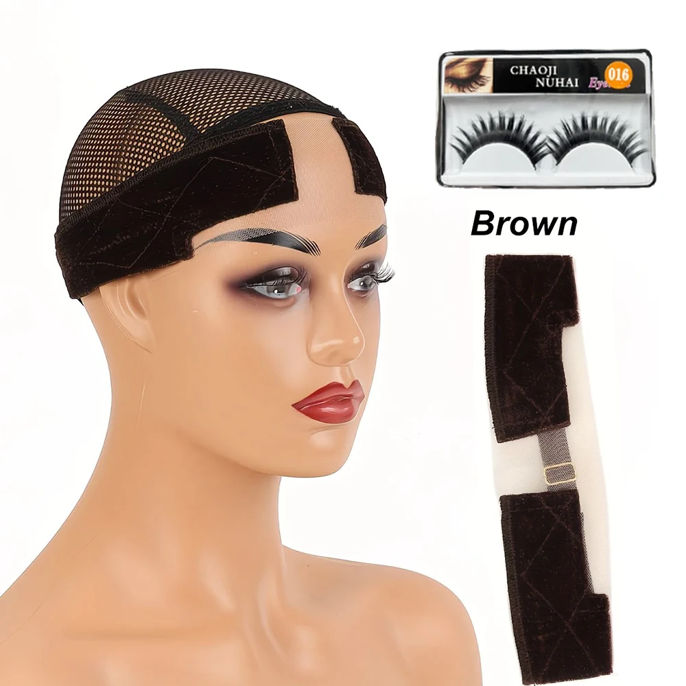 Premium Lace Wig Gripper Band Set with Breathable Extra-Wide Design and Bonus False Eyelashes