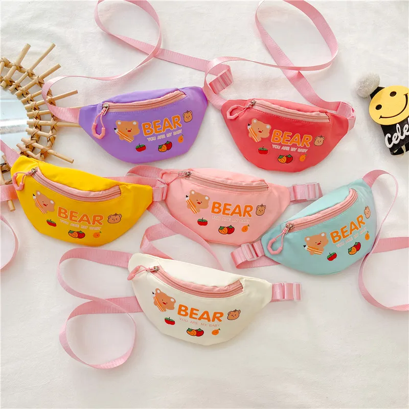 

Kids Cute Cartoon Bear Pattern Waist Bag Baby Little Girls Pink Fanny Pack Children Crossbody Purse Waist Pack
