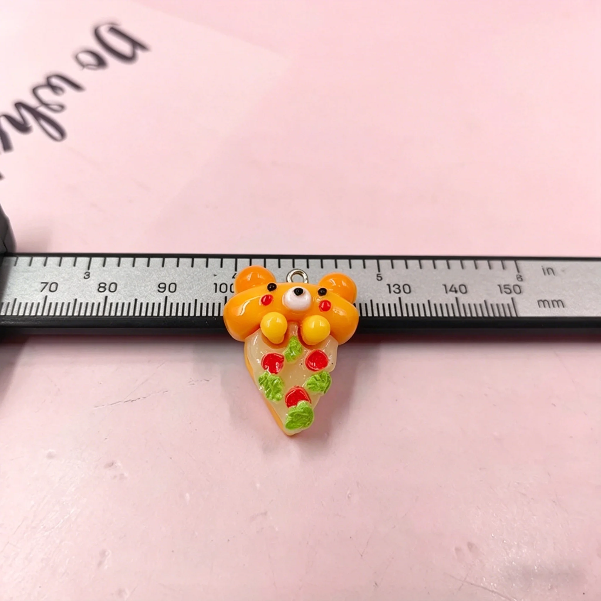 10개 귀여운 동물빵 레진 참, 귀여운 곰, 물고기, 음식 펜던트, DIY 키체인 쥬얼리 제작용