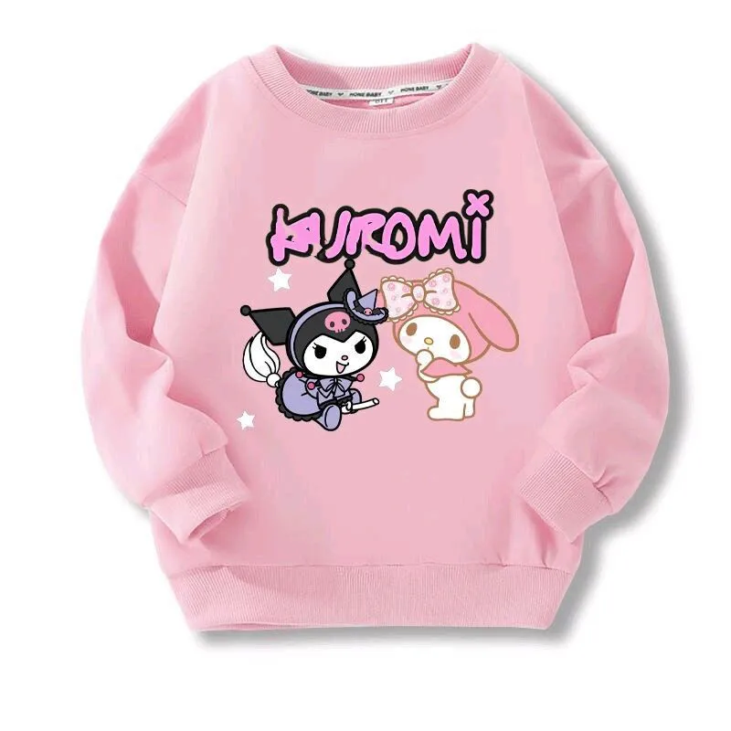 

Anime Sanrio Kuromi Melody Hoodie Kawaii Kids Clothes Girls Clothing Long Sleeve Cartoon Sweatshirts Sweater Pure Cottoncasual