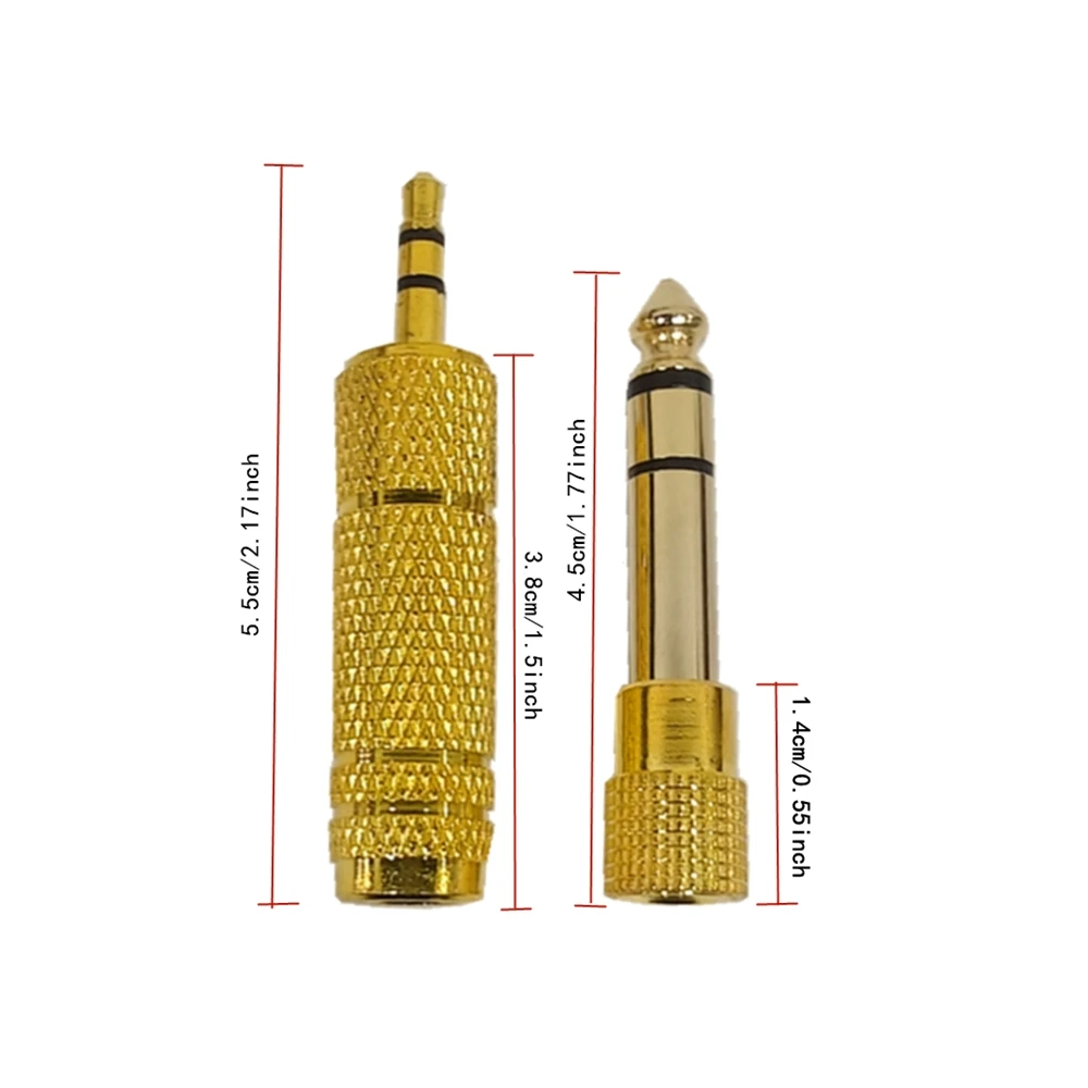 Audio Adapter Set: 6.5mm to 3.5mm and 3.5mm to 6.5mm Converters (2 Pieces), 1/4-Inch to 1/8-Inch Versatility for Enhanced Sound Connection