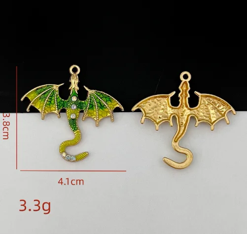 Set of 10 Cute Cartoon Charms for Jewelry Making - Enamel Gold Alloy Pendants for Necklaces, Keychains, and DIY Accessories