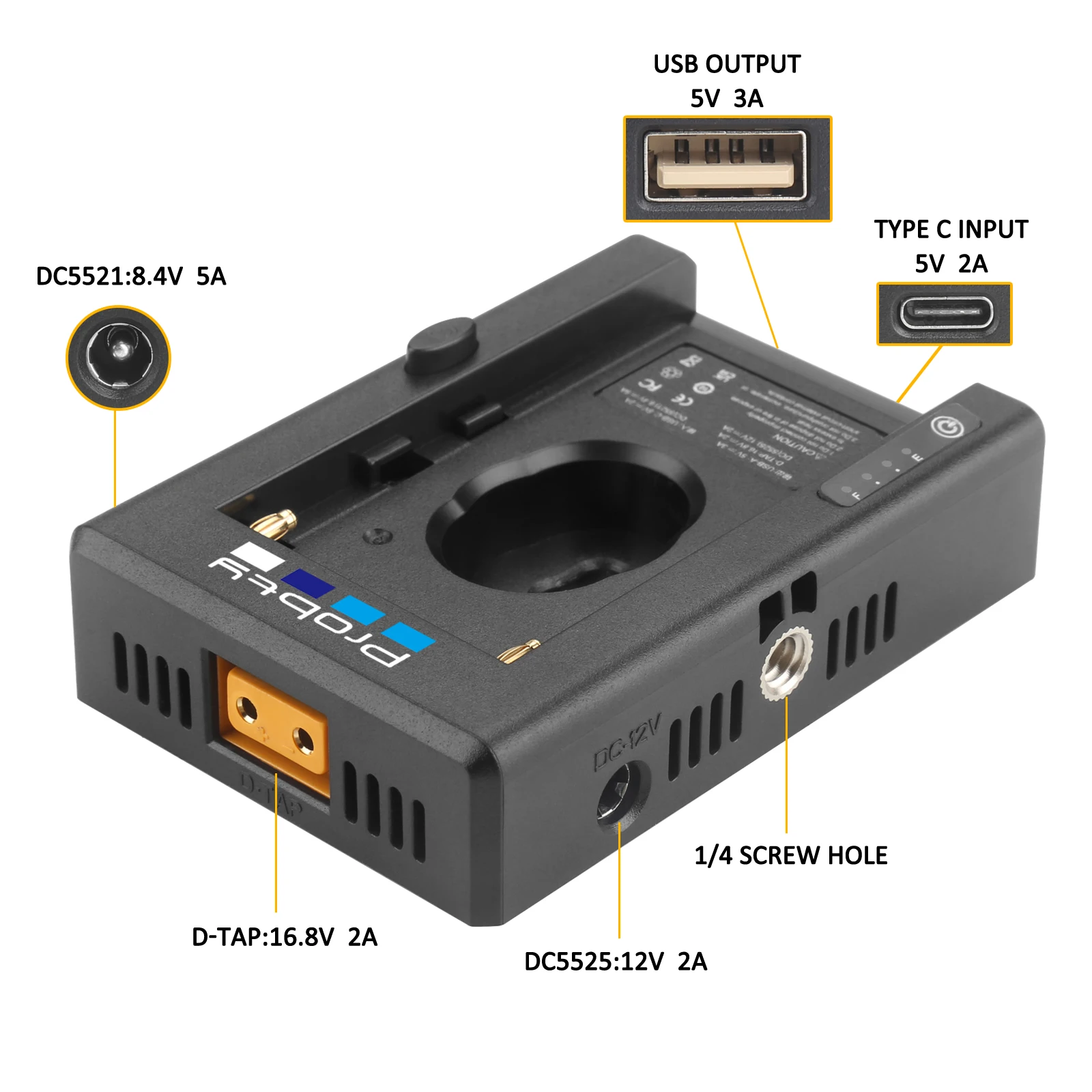 Battery Charger Adapter For NP-F550 F750 F970 For BMPCC 4K 6K DSLR ILDC