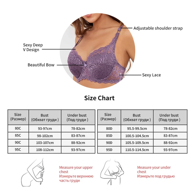 Large Size Adjusted-straps Bras Push Up Sexy Lace Lingerie Women