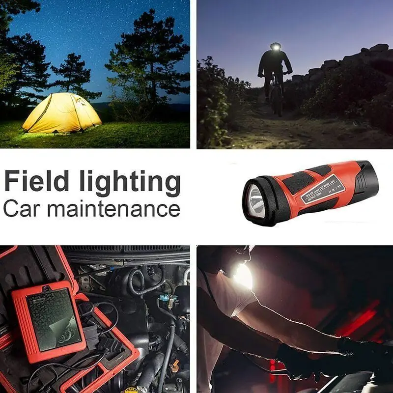 LED Work Light Flashlight For Milwaukee M12 12V Li-Ion Battery Torches Lamp Floo