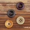 6pcs 2024 NEW Muku Corozo Buttons For Clothing Round Thick Rim 4 Hole Scorched Green Purple Sewing Accessories Green Grey Button 3