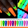 MEET ACROSS 6Pcs/Set Glow In Dark Fluorescent Gel Nail Polish Luminous Soak Off UV Gel LED Nail Art Varnish Manicure Kit 4