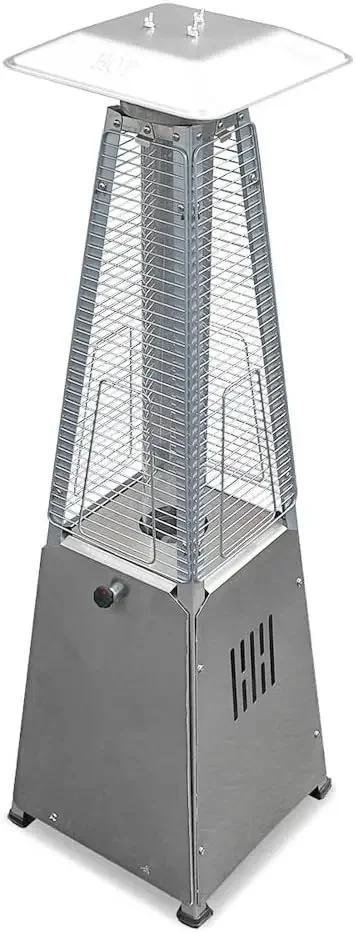 HLDS032-GTTHG Portable Propane Table Top Pyramid Glass Tube Patio Heater 9500 BTU Bronze SMALL Hammered Bronze finish
