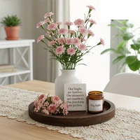 Сервировочный поднос — круглая деревянная тарелка в стиле фермерского дома для кухонной столешницы, центральная часть журнального столика, свечи и декор (11,2 и 7,9 дюйма) — изображение 6