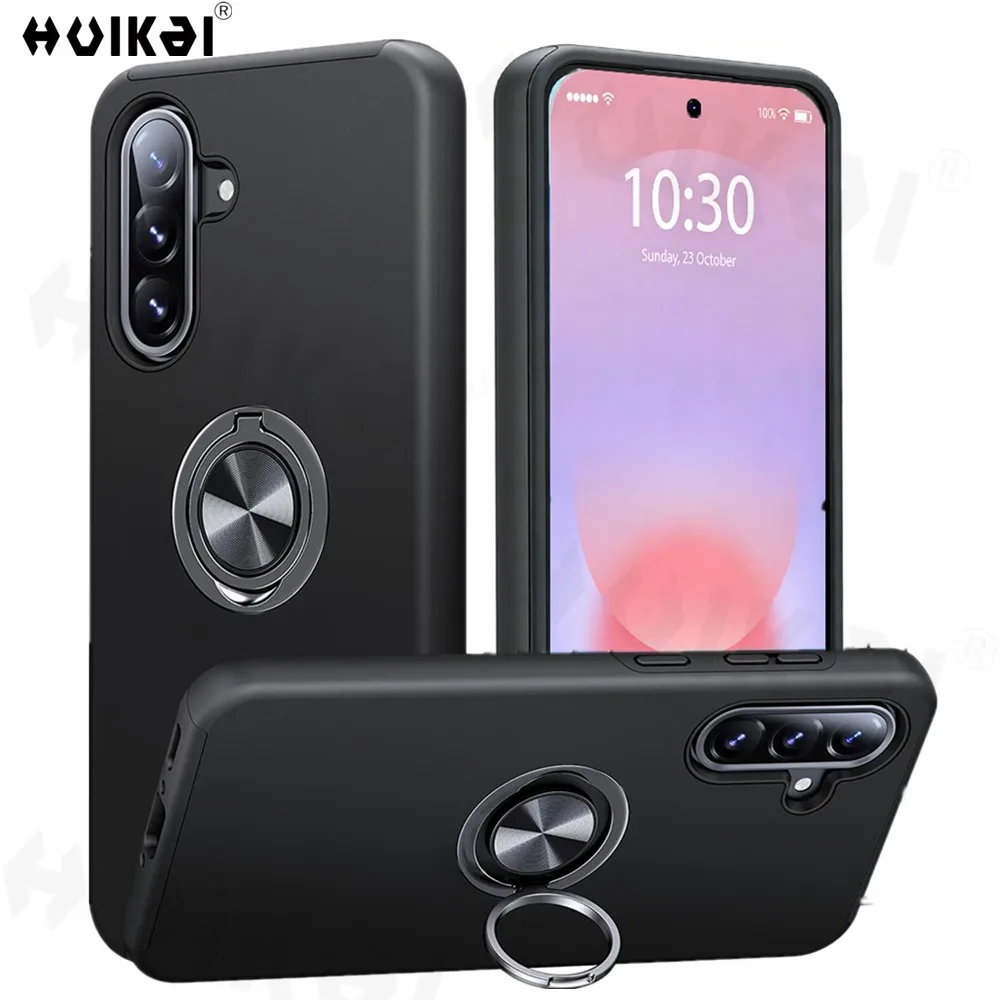Shockproof Protective Slim Fit Case with Metal Ring Holder Stand