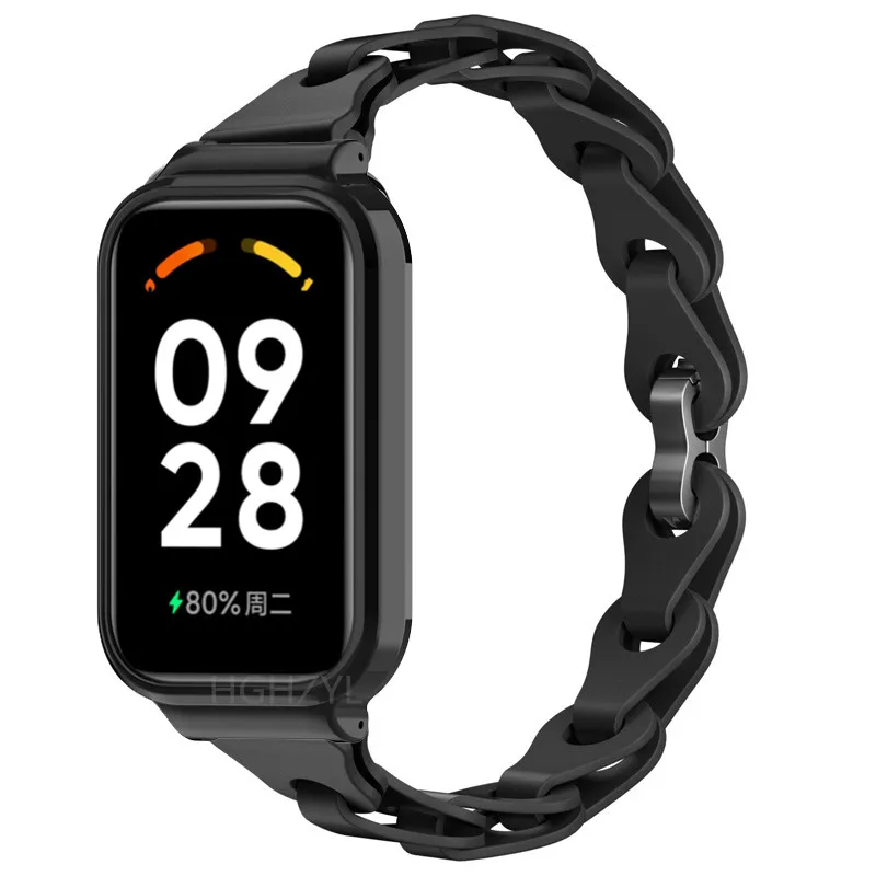 Colorful Chain Silicone Band for Xiaomi Mi Band 8 Active - Stylish Girls' and Women's Strap
