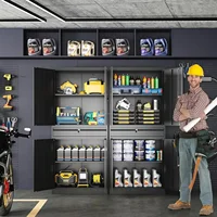 Metal Garage Storage Cabinet and Adjustable Shelves,Tool Storage Cabinet with Drawer-71"Steel Locking for Garage 2
