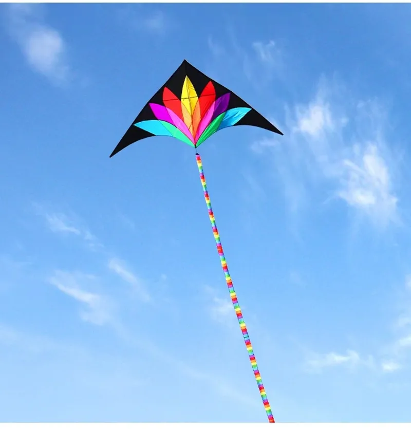 free shipping 2m large delta kite flying toys kites for adults Seven-coloured flowers kite surfing outdoor games inflatable toys 5