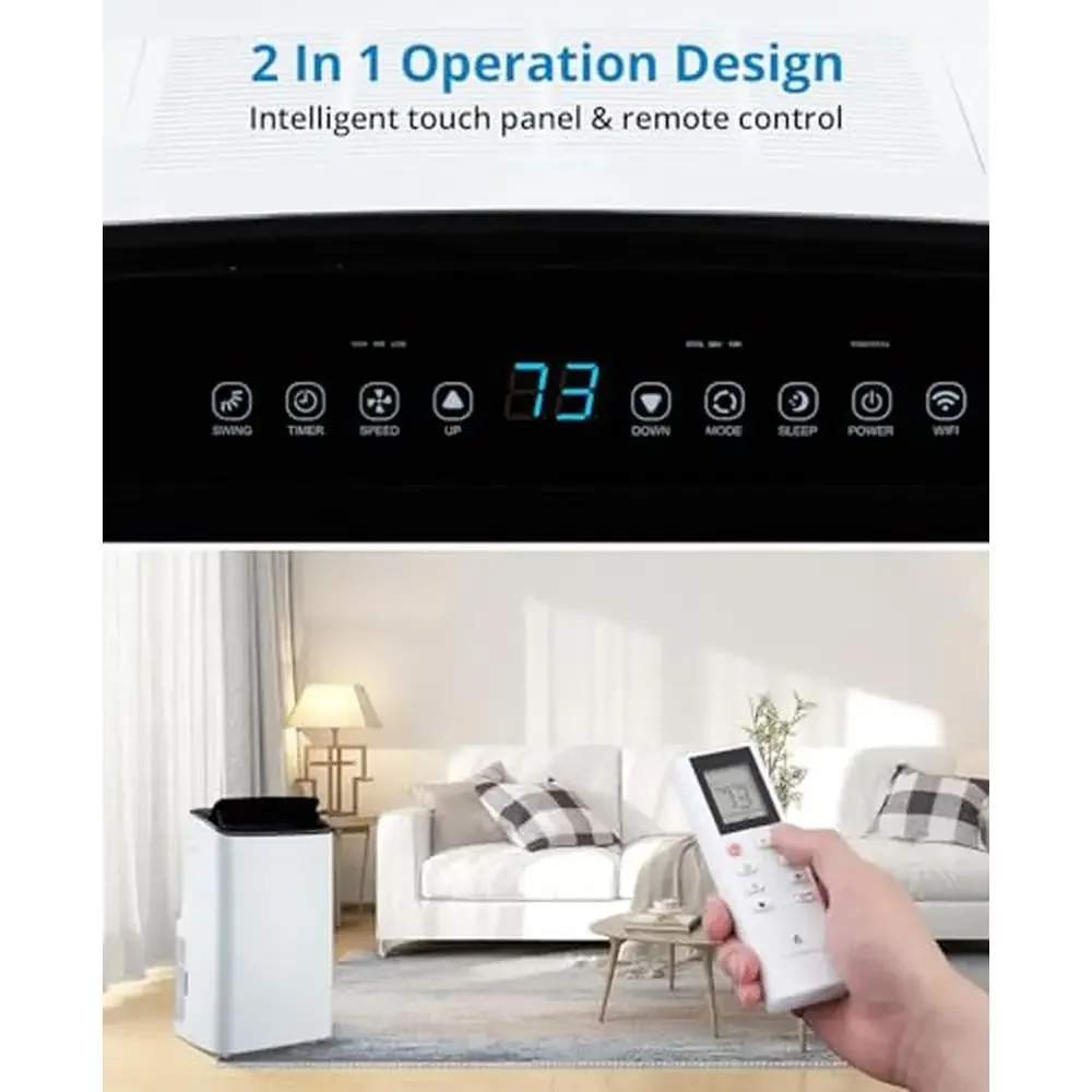Portable Air Conditioner 14000 BTU Energy Efficient Cooling & Heating with Smart Remote Control Easy Install & Move Clean Air 3