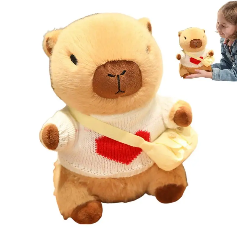 

Мягкое Животное capyora, милые мягкие животные, плюшевая капибара, 9 дюймов, свитер, кукла капибара, плюшевая подушка, плюшевые игрушки, капибара