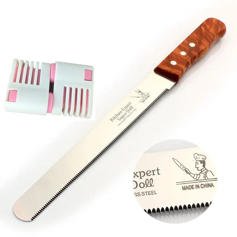 10/12/14 Inch Stainless Steel Serrated Bread Knife Wooden Handle Slicing Knives Toast Cake Slicer Kitchen Pastry Biscuit Cutter baking tool,baking accessories,bread cutter