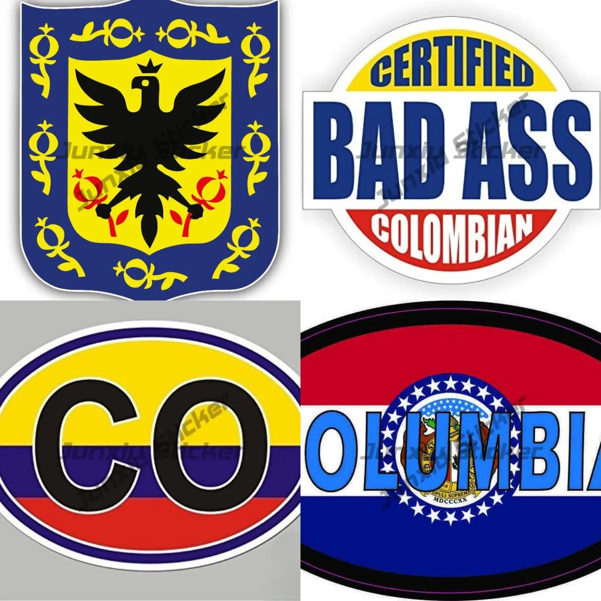 

Colombia Coat of Arms Car Decal Colombia Barranquilla Bogota Seal Sticker Round Decals