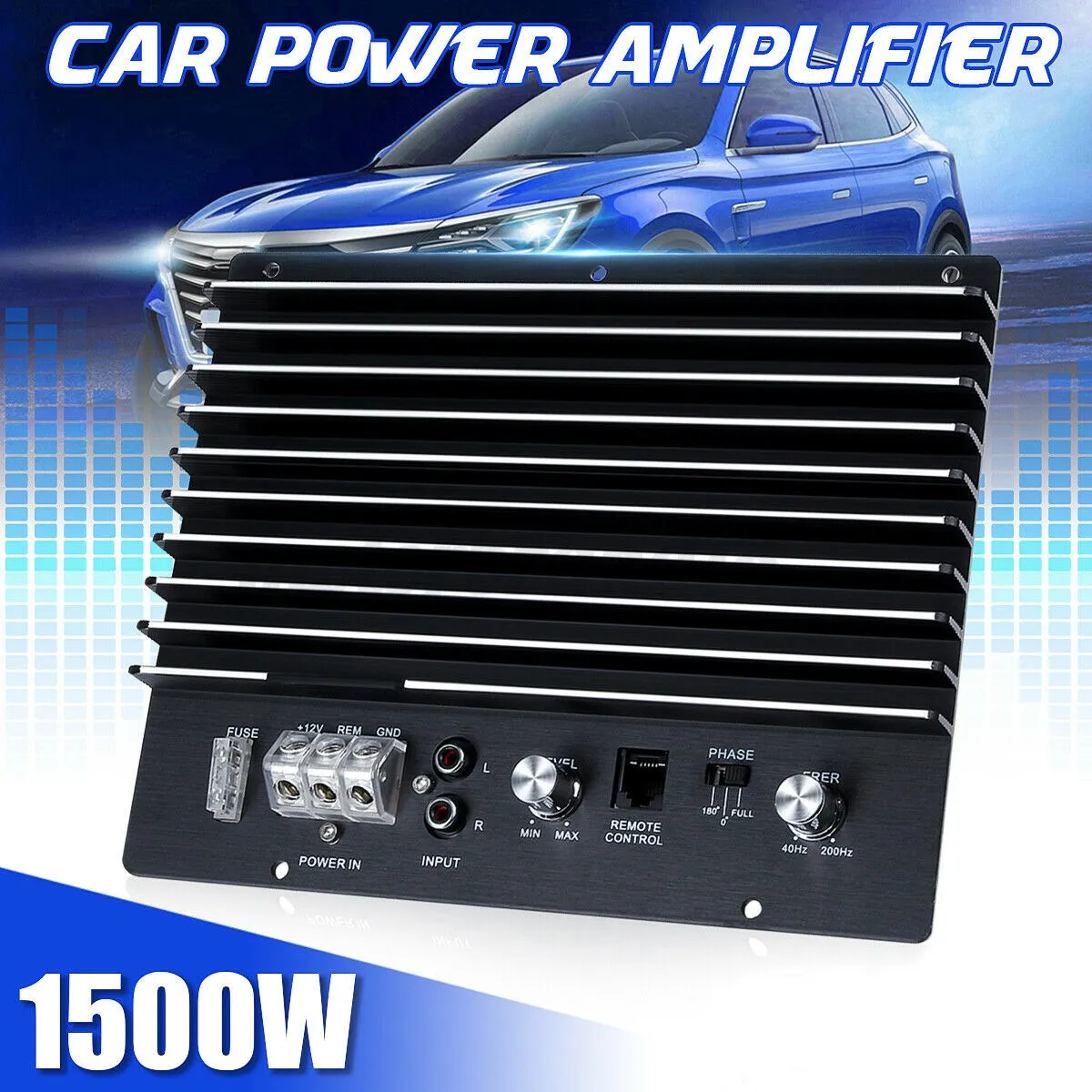 12V1500WCarAudioPowerAmplifierSubwooferPowerfulBassCarAmplifierBoardDIYAmpBoard