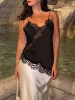 Sexy Lace Sling Tops Women's Hollow Out Sleeveless Backless Asymmetrical Hem Top 2026 Summer New Lady Fashion Short Tops - Image 4