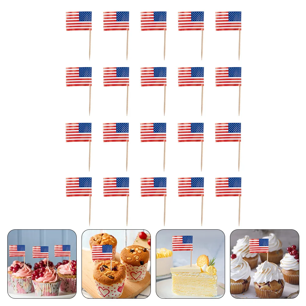 200 Pcs Uk Flag Cherkered Flag American Flags Cocktail Stick Flags ...