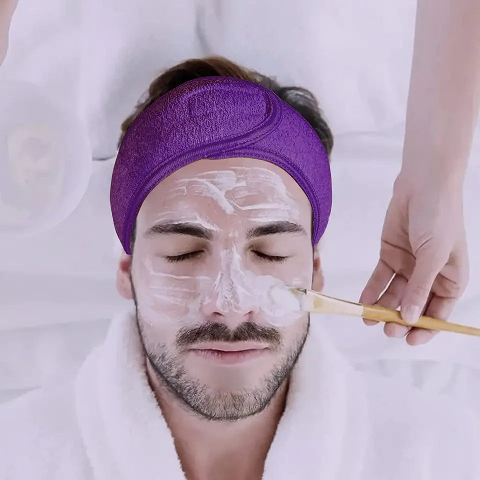 Fascia Per Capelli Morbida In Spugna, Regolabile Con Velcro, Per Doccia, Trucco, Spa, Yoga, 4 Pezzi, Bianco E Rosa