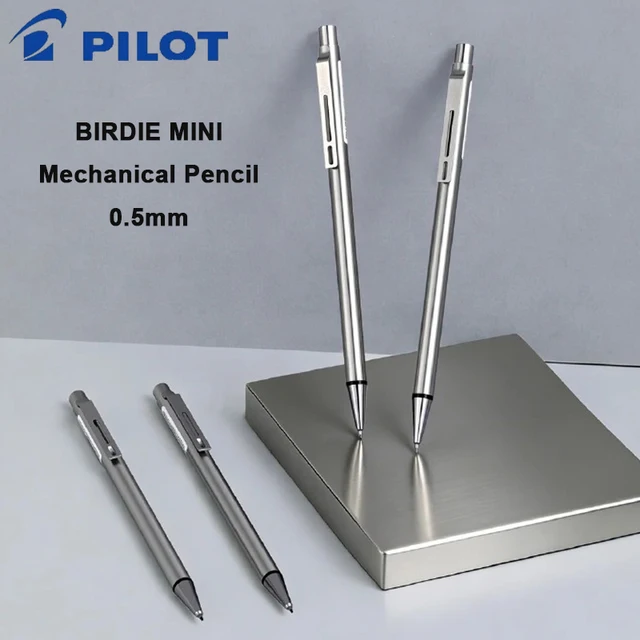 Japan Pilot Mini Mechanical Pencil 0.5 Silver Stainless Steel Metal Rod Portable Drawing Pencils Premium Office School Supplies 1