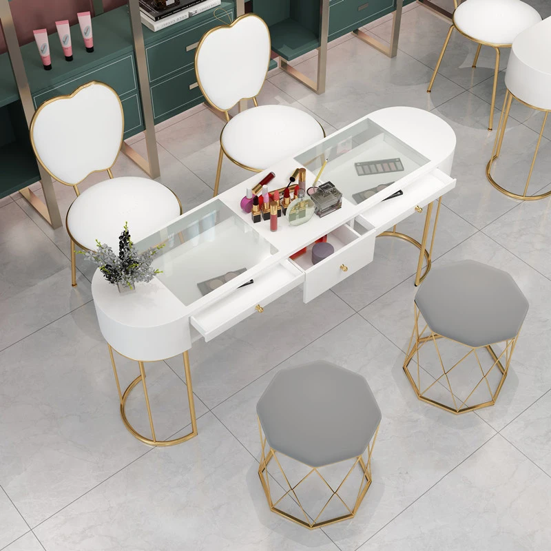 Nordic Nail Table Nail Shop Single and Double Manicure Tables Modern Minimalist Designer Professional Manicure Table Chair Set nordic single nail tables modern double manicure tables set light luxury designer marble nail table professional manicure table