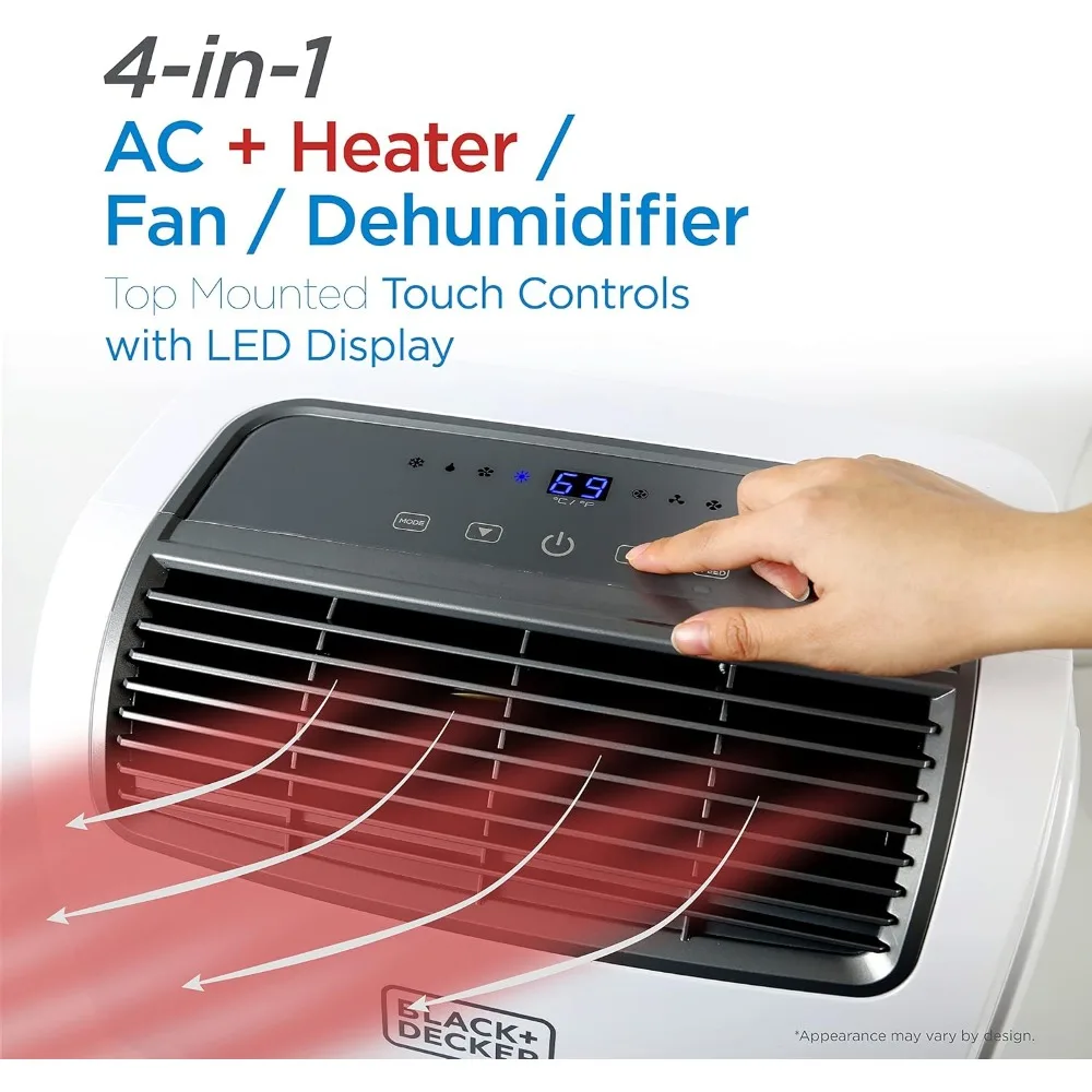 Air Conditioner, 14,000 BTU Air Conditioner Portable for Room and Heater up to 700 Sq. Ft. with Remote Control, White 3