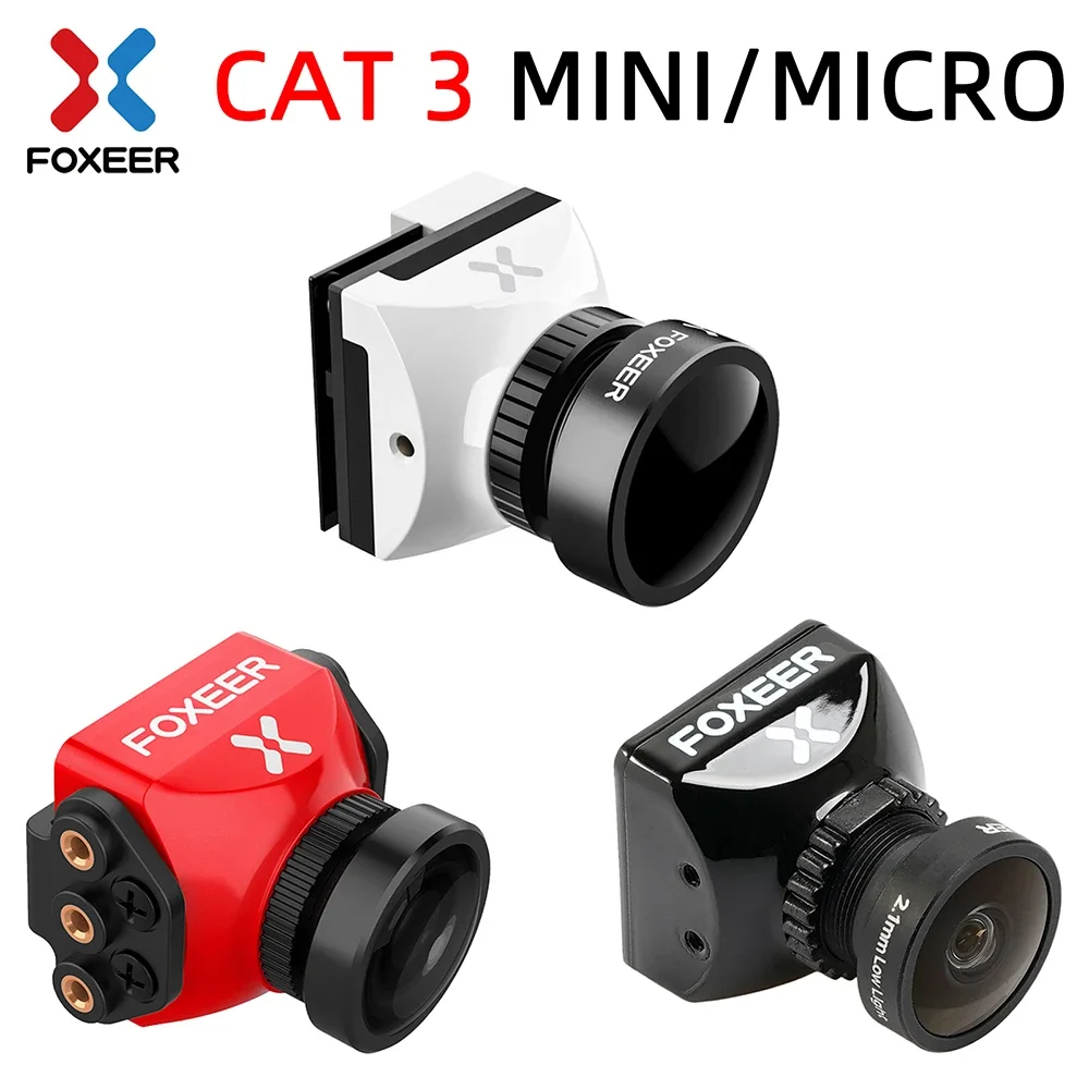 

Foxeer Cat 3 Micro Mini FPV Camera Low Latency Low Noise 1200TVL 0.00001Lux FPV Night Camera 2.1mm PAL/NTSC For RC Car Drone