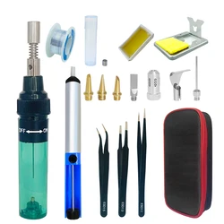 Kit de fers à souder, 19 pièces/ensemble, stylo à souder pour réparation, rechargeable, multifonctionnel, fer à souder au gaz, outils chauffants portables réutilisables 